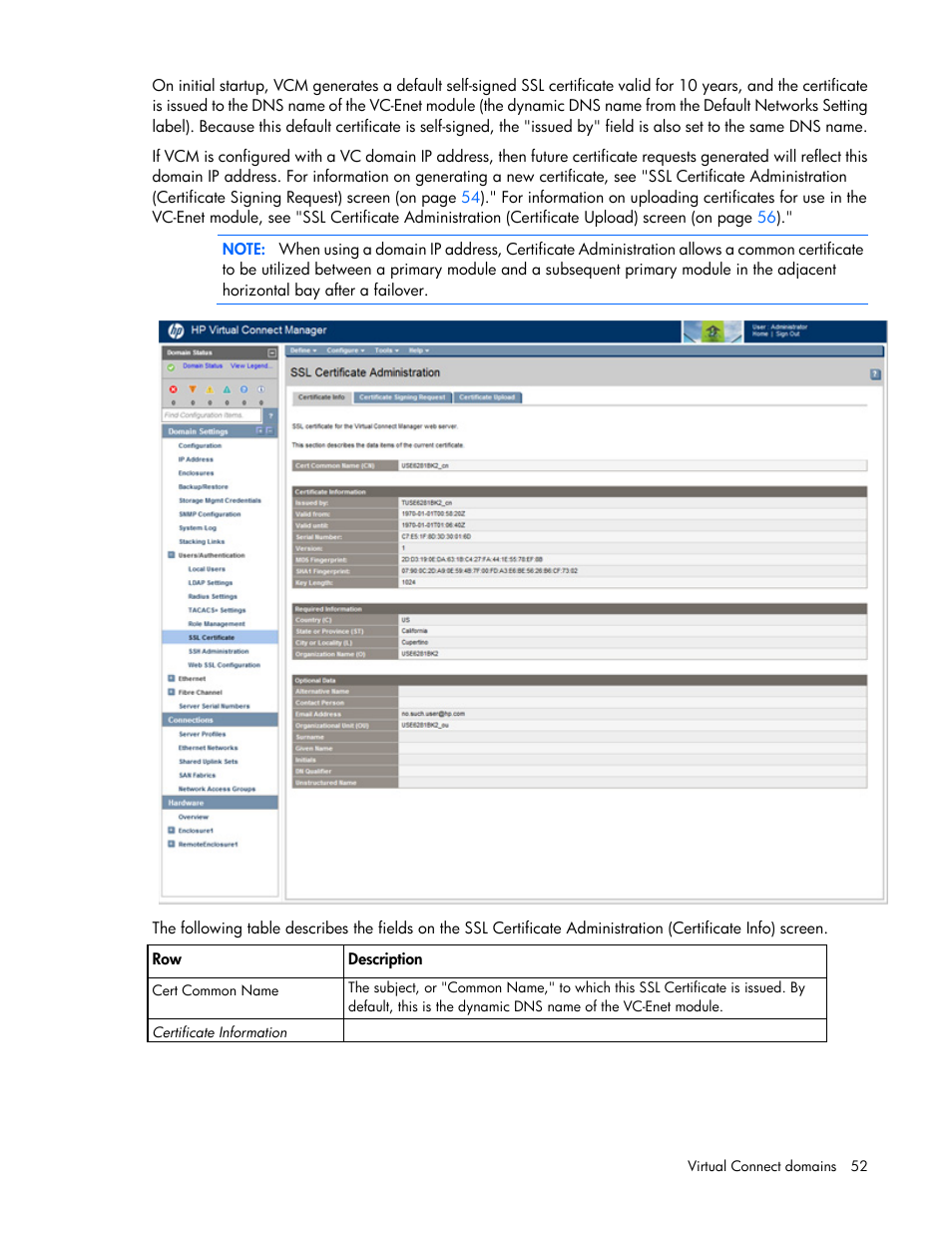 HP Virtual Connect 8Gb 20-port Fibre Channel Module for c-Class BladeSystem User Manual | Page 52 / 317