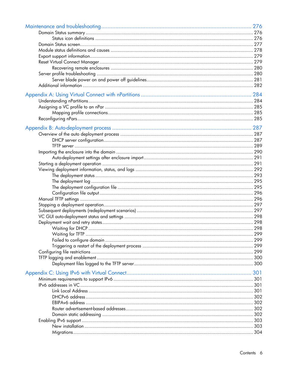 HP Virtual Connect 8Gb 20-port Fibre Channel Module for c-Class BladeSystem User Manual | Page 6 / 317