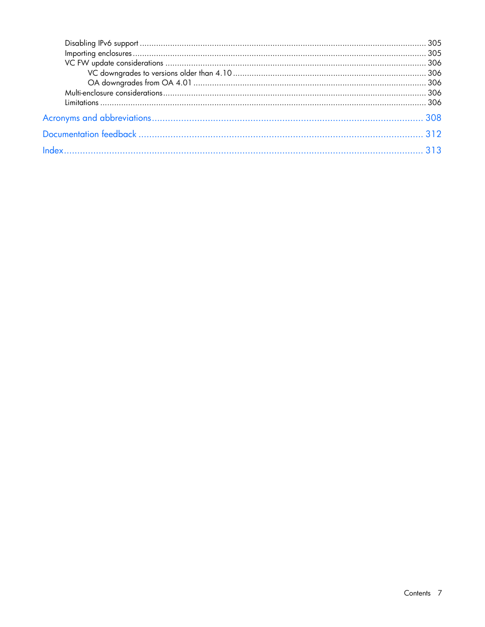 HP Virtual Connect 8Gb 20-port Fibre Channel Module for c-Class BladeSystem User Manual | Page 7 / 317