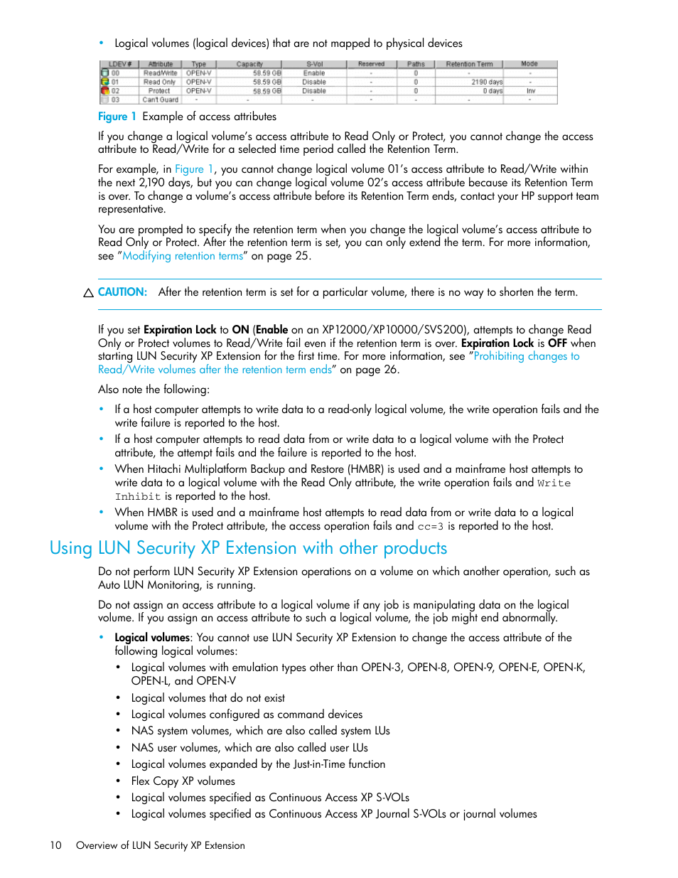 Figure 1 example of access attributes, 1 example of access attributes, Figure 1 | HP StorageWorks XP Remote Web Console Software User Manual | Page 10 / 34