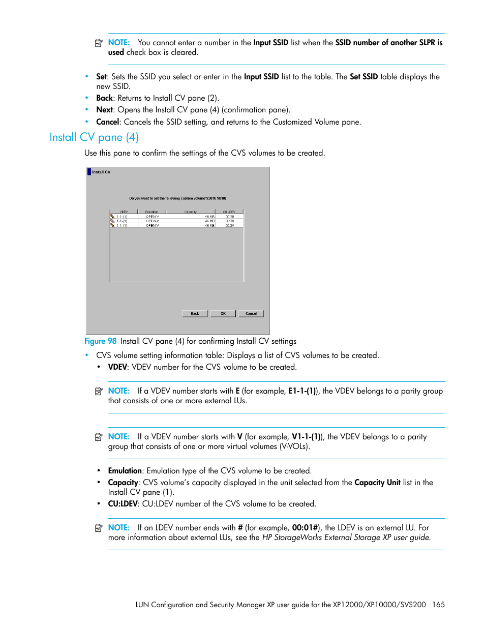 Install cv pane (4) | HP StorageWorks XP Remote Web Console Software User Manual | Page 165 / 198