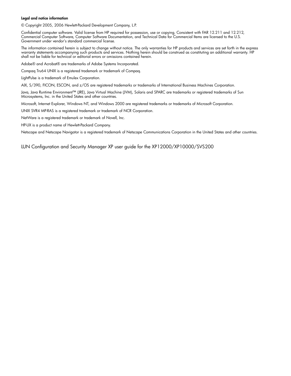 HP StorageWorks XP Remote Web Console Software User Manual | Page 2 / 198