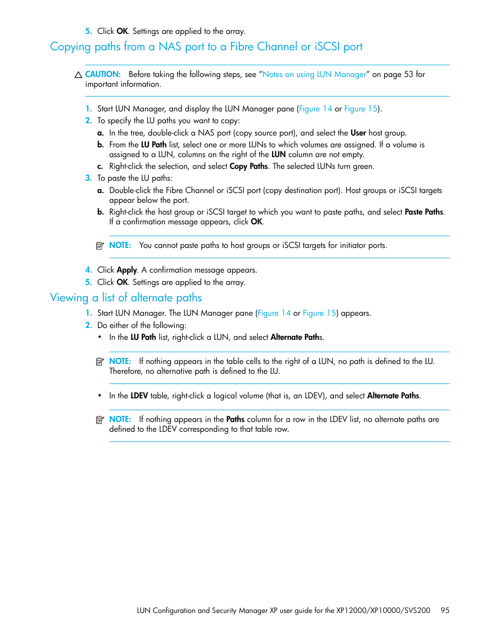 Viewing a list of alternate paths | HP StorageWorks XP Remote Web Console Software User Manual | Page 95 / 198