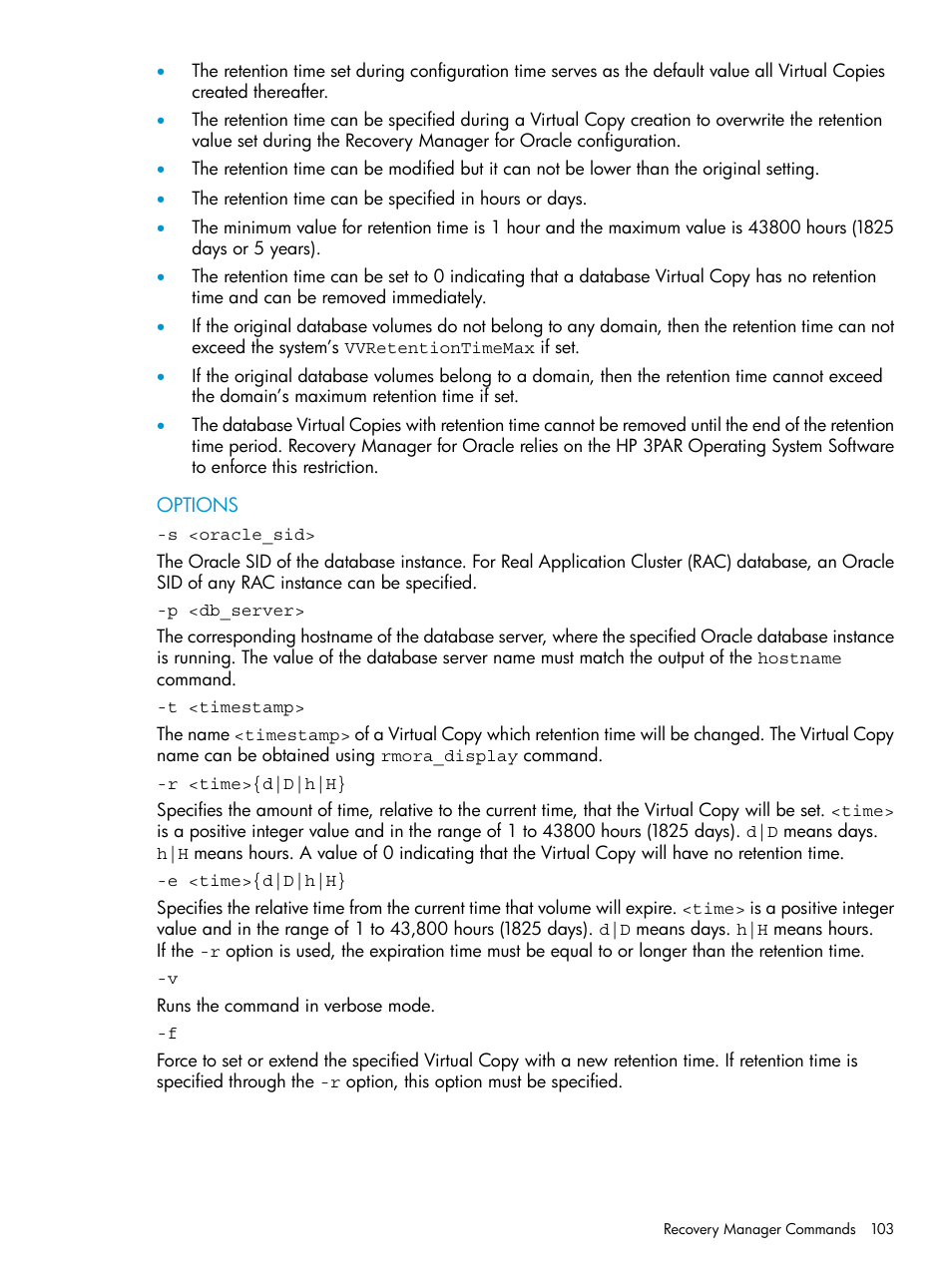 HP 3PAR Application Software Suite for Oracle User Manual | Page 103 / 223