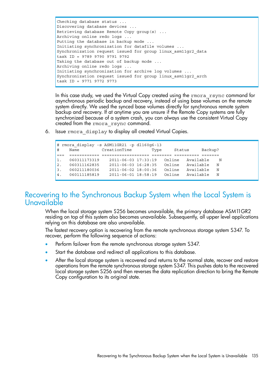 HP 3PAR Application Software Suite for Oracle User Manual | Page 135 / 223