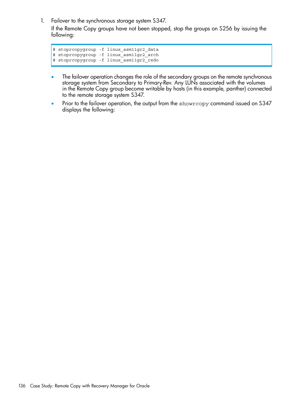 HP 3PAR Application Software Suite for Oracle User Manual | Page 136 / 223