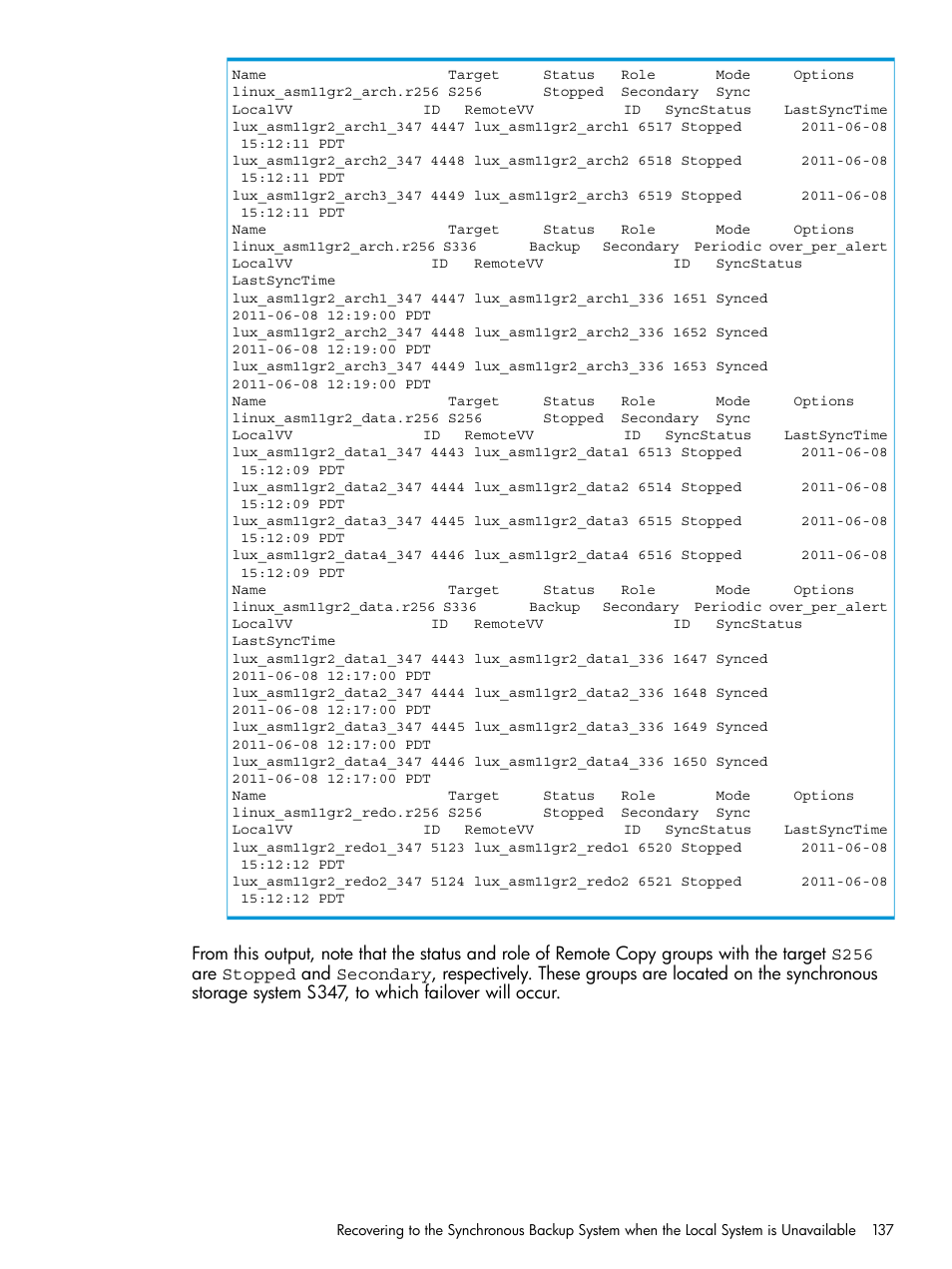 HP 3PAR Application Software Suite for Oracle User Manual | Page 137 / 223