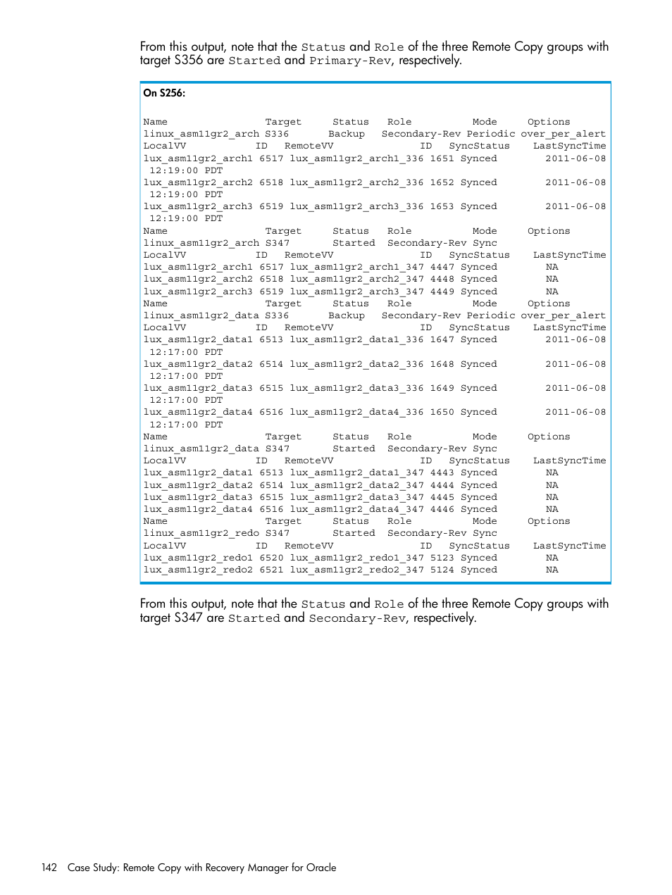 HP 3PAR Application Software Suite for Oracle User Manual | Page 142 / 223