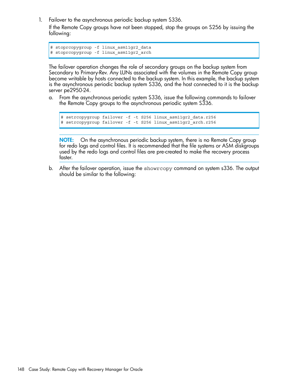 HP 3PAR Application Software Suite for Oracle User Manual | Page 148 / 223