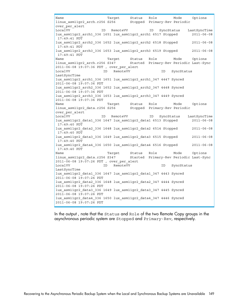 HP 3PAR Application Software Suite for Oracle User Manual | Page 149 / 223