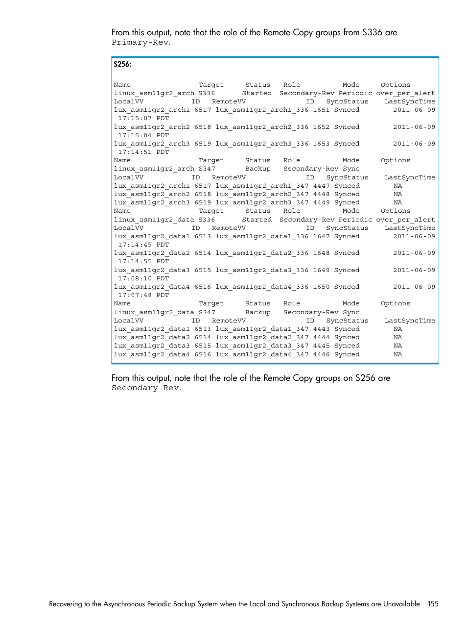 HP 3PAR Application Software Suite for Oracle User Manual | Page 155 / 223