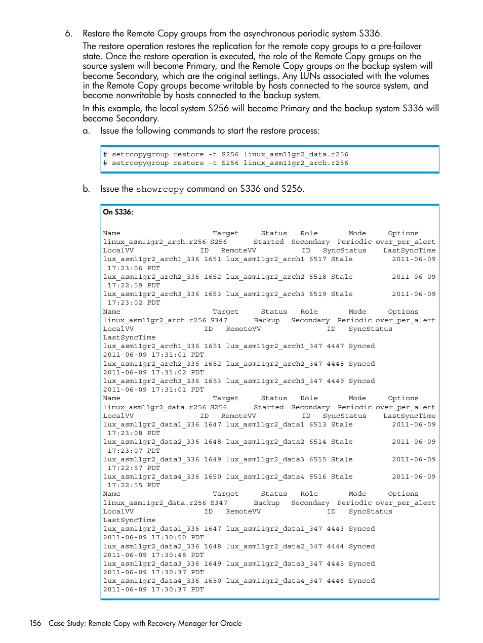 HP 3PAR Application Software Suite for Oracle User Manual | Page 156 / 223