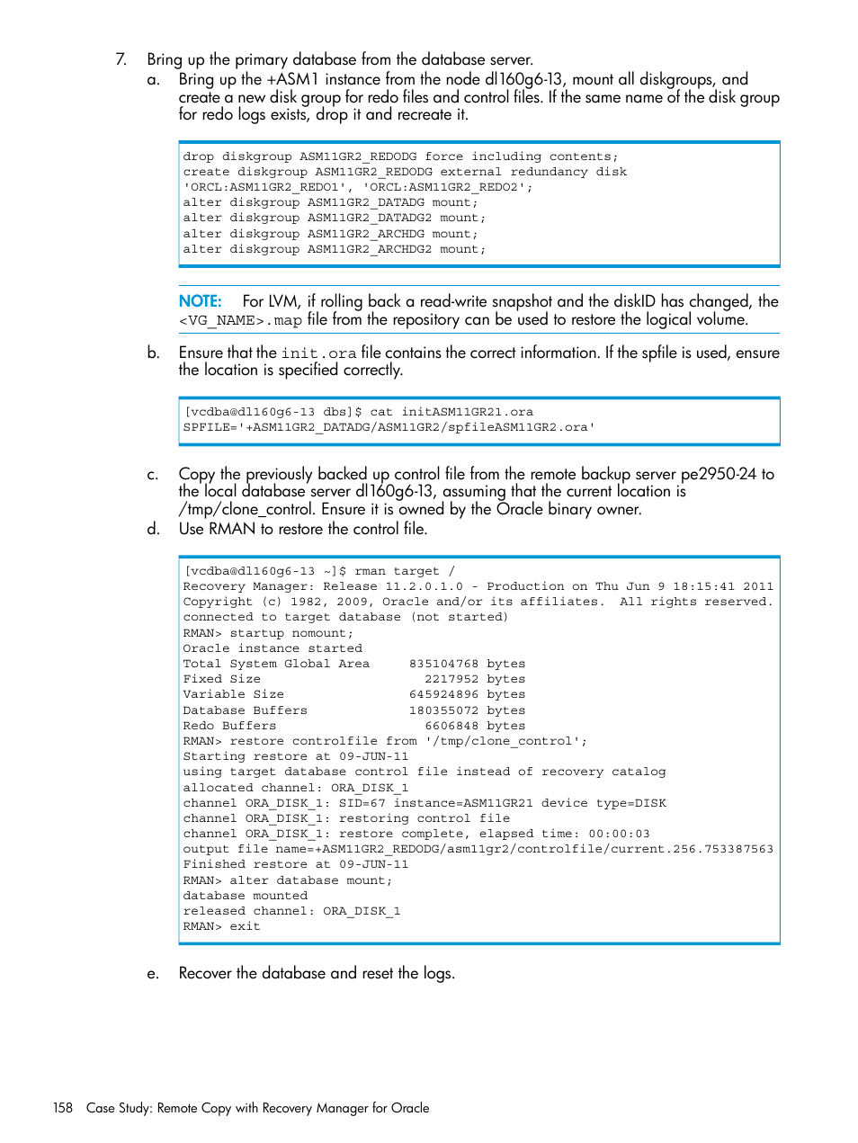 HP 3PAR Application Software Suite for Oracle User Manual | Page 158 / 223