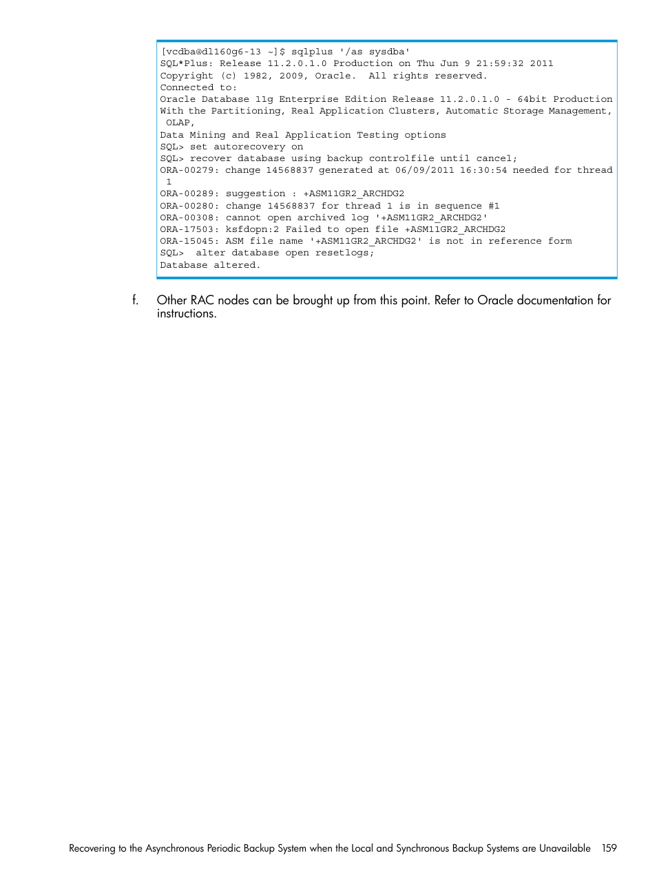 HP 3PAR Application Software Suite for Oracle User Manual | Page 159 / 223