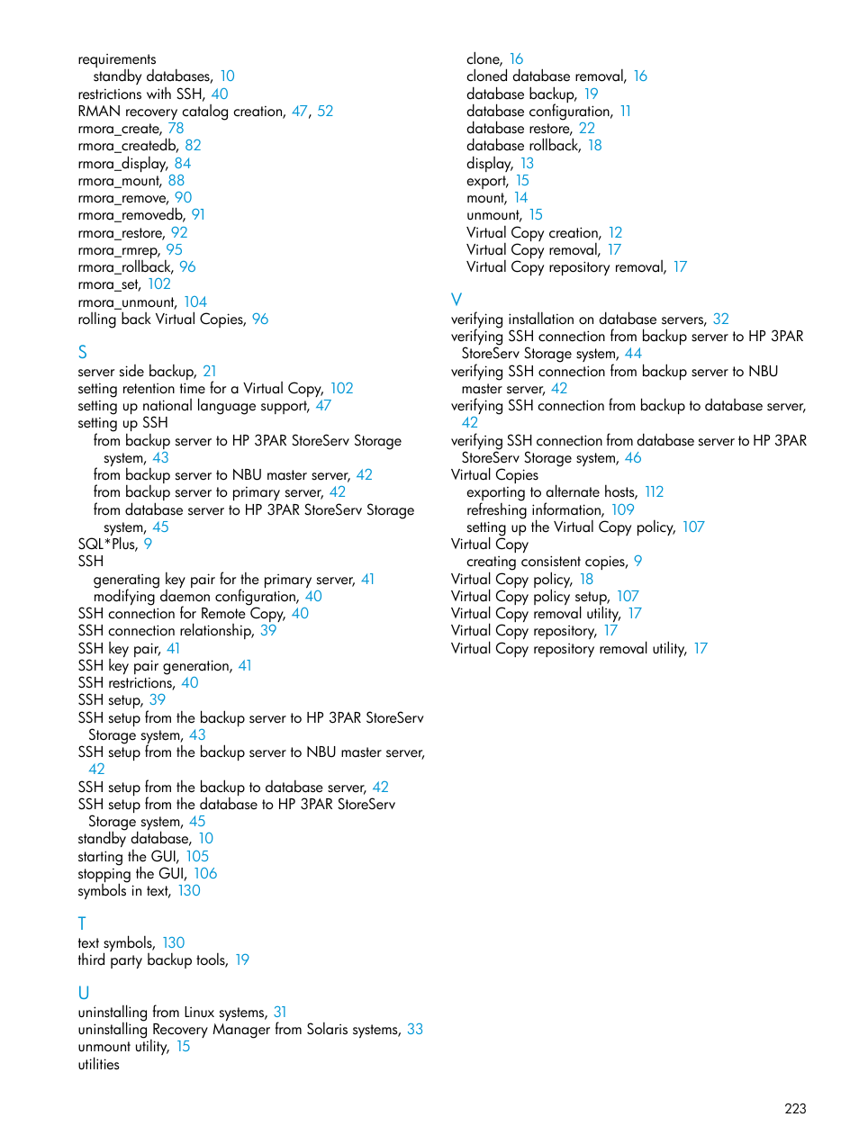 HP 3PAR Application Software Suite for Oracle User Manual | Page 223 / 223