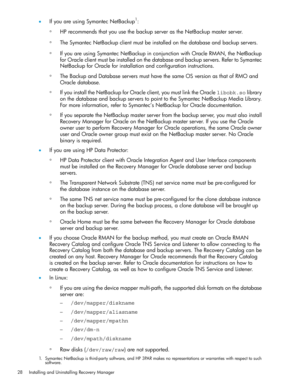 HP 3PAR Application Software Suite for Oracle User Manual | Page 28 / 223