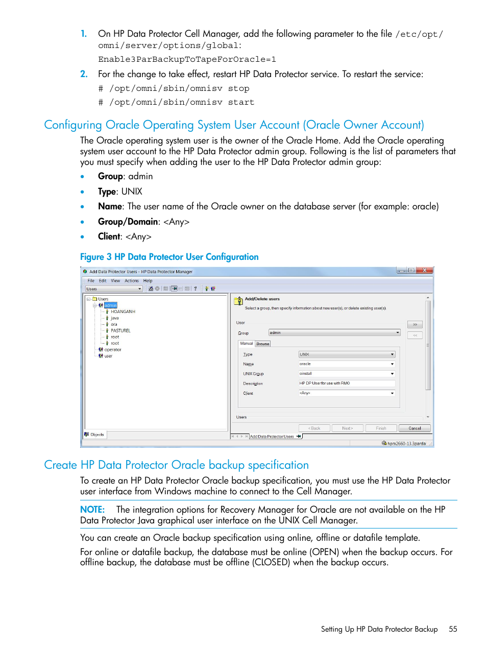 HP 3PAR Application Software Suite for Oracle User Manual | Page 55 / 223