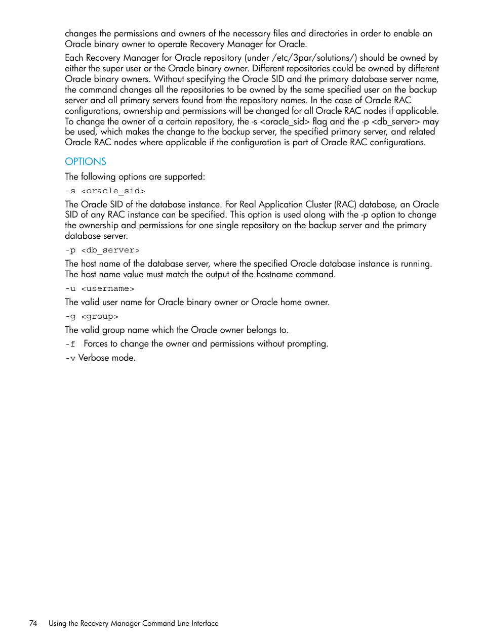 HP 3PAR Application Software Suite for Oracle User Manual | Page 74 / 223