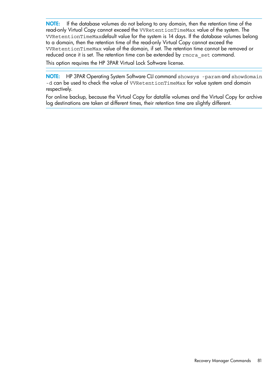 HP 3PAR Application Software Suite for Oracle User Manual | Page 81 / 223