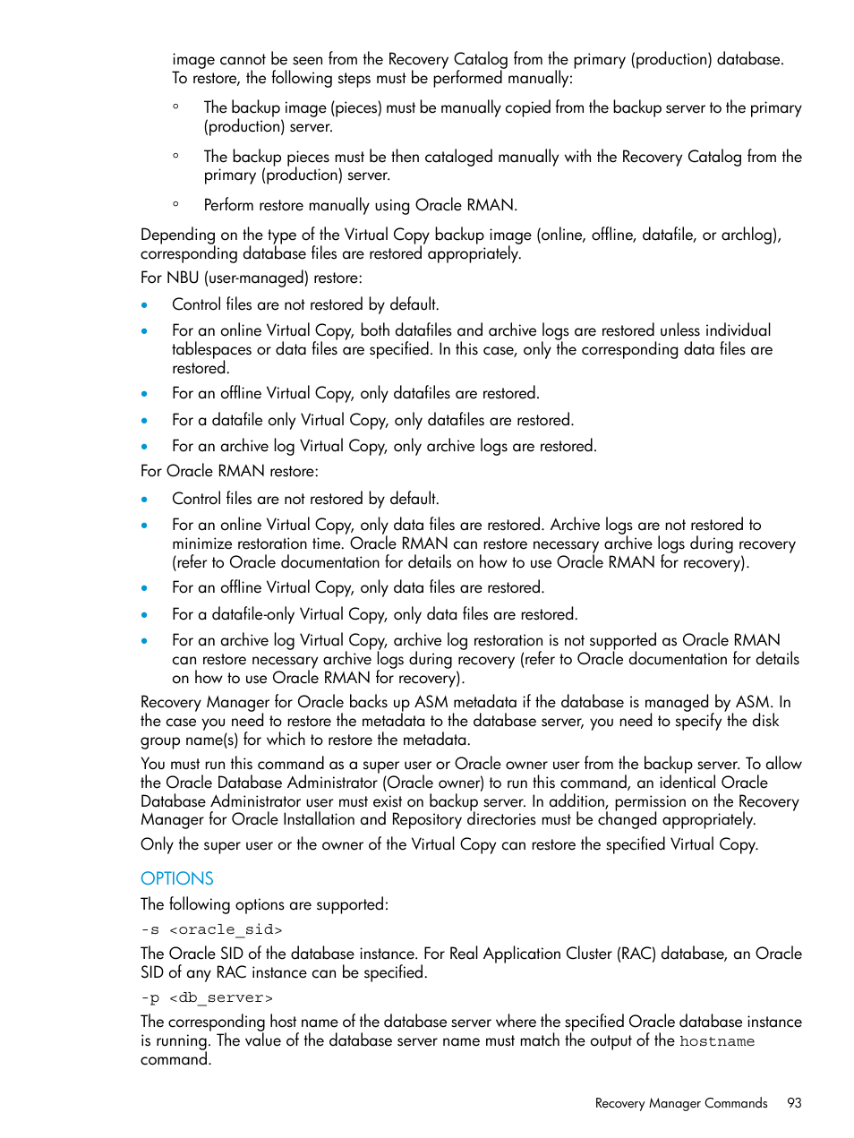 HP 3PAR Application Software Suite for Oracle User Manual | Page 93 / 223