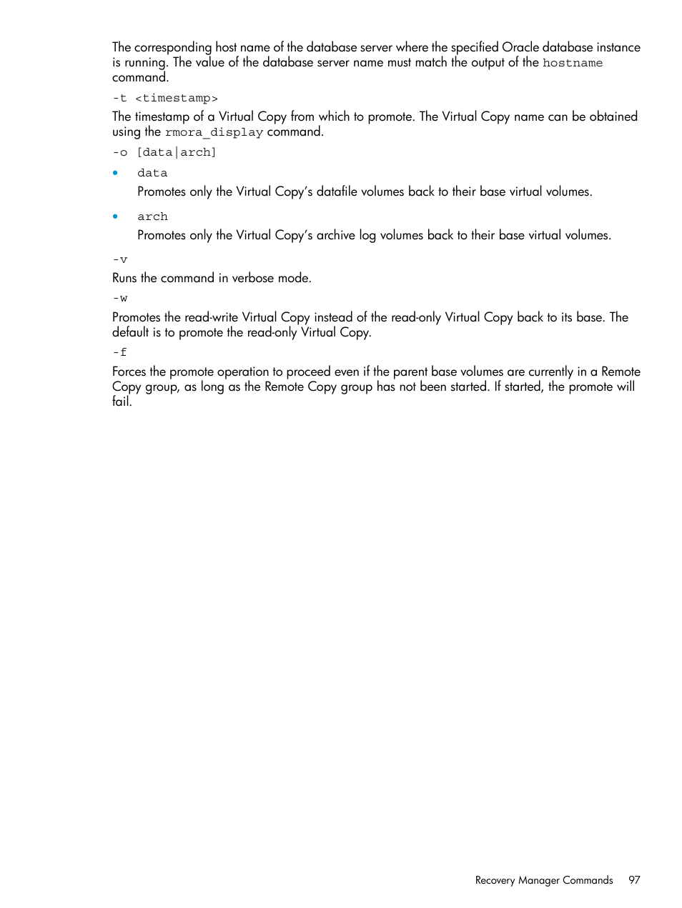 HP 3PAR Application Software Suite for Oracle User Manual | Page 97 / 223