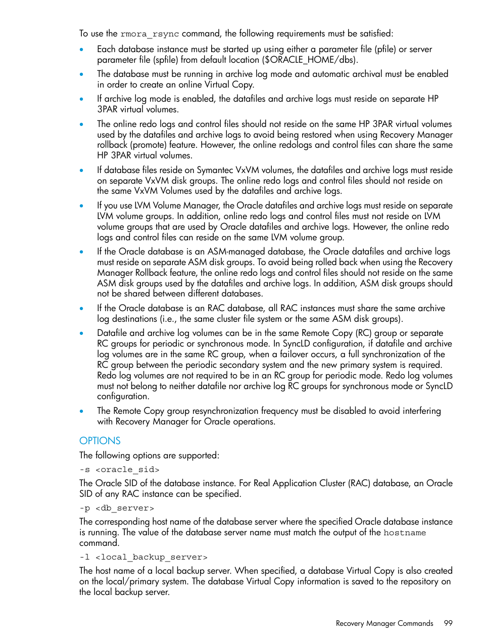 HP 3PAR Application Software Suite for Oracle User Manual | Page 99 / 223