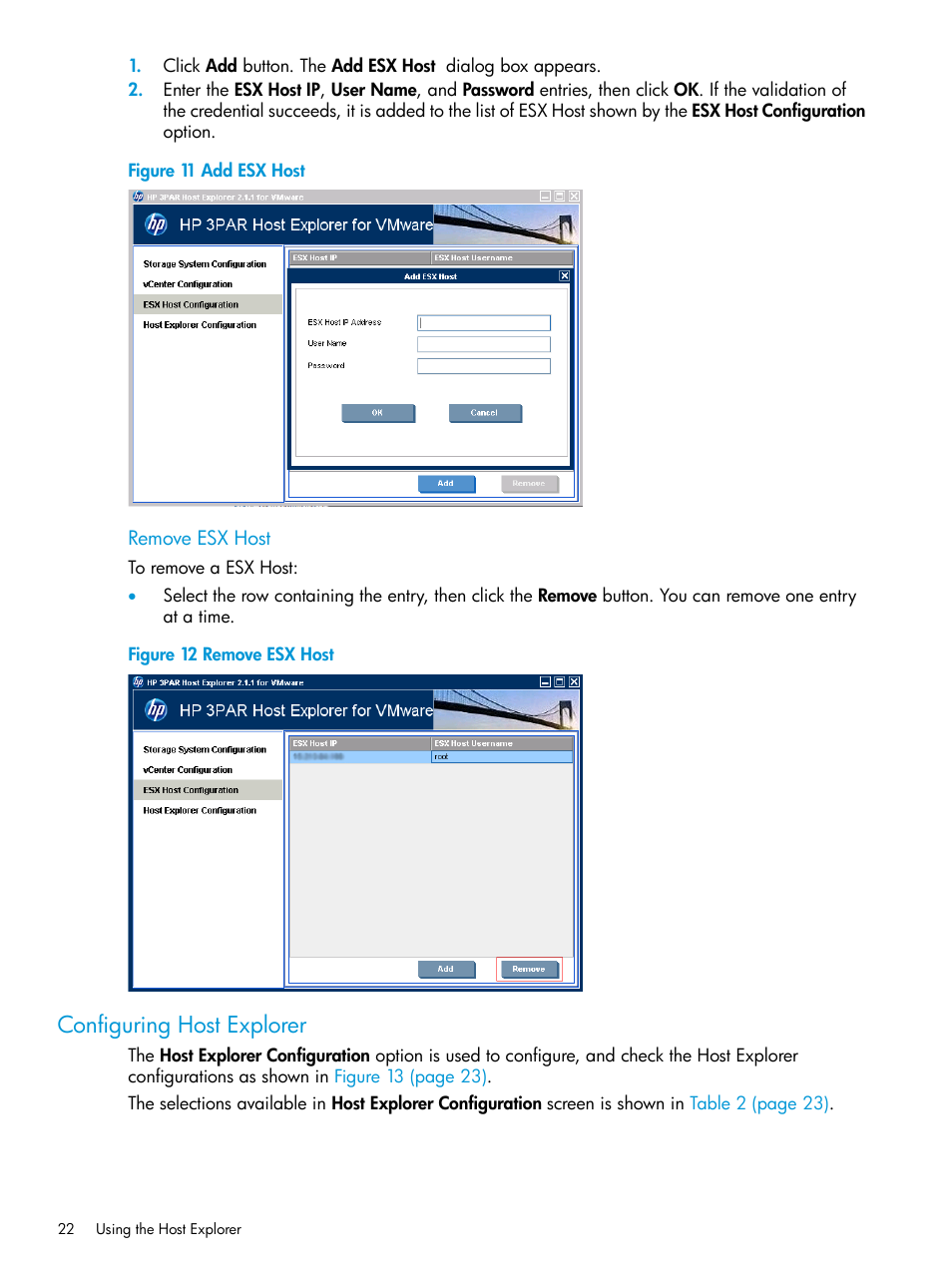 Configuring host explorer, Host explorer configuration | HP 3PAR Host Explorer Software User Manual | Page 22 / 34