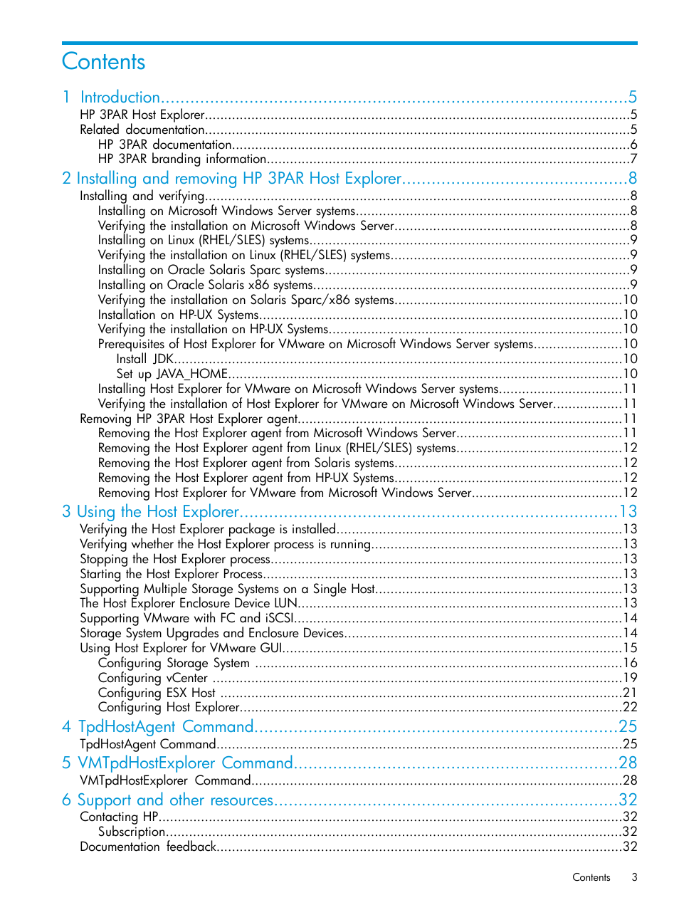 HP 3PAR Host Explorer Software User Manual | Page 3 / 34