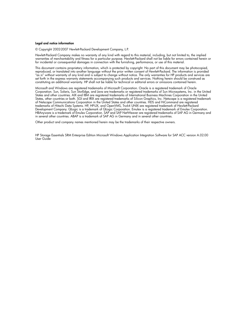 HP Storage Essentials Standard Edition SRM Software User Manual | Page 2 / 90