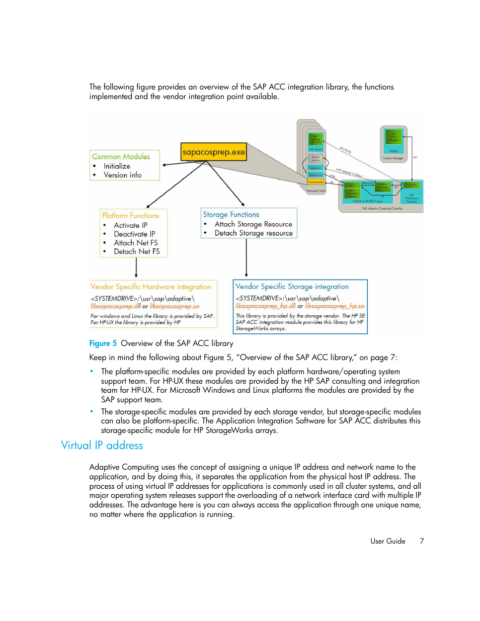 Virtual ip address, 5 overview of the sap acc library | HP Storage Essentials Standard Edition SRM Software User Manual | Page 21 / 90