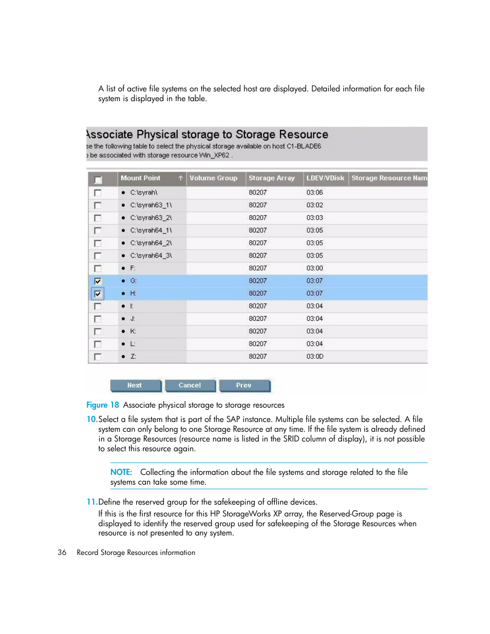 18 associate physical storage to storage resources | HP Storage Essentials Standard Edition SRM Software User Manual | Page 50 / 90