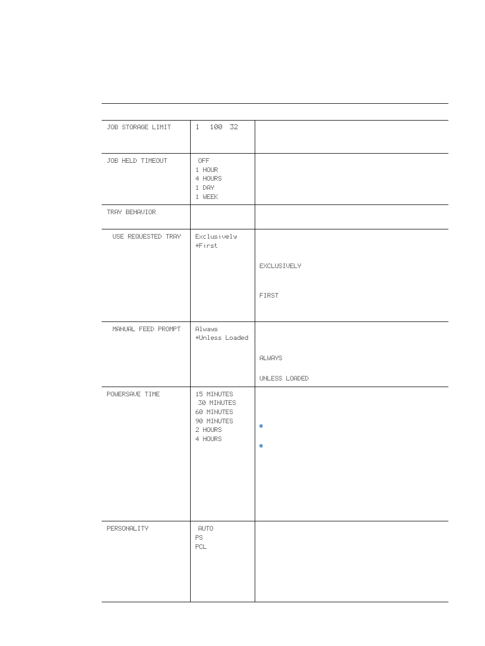 System setup submenu, Personality” on | HP LaserJet 4300 Printer series User Manual | Page 164 / 218