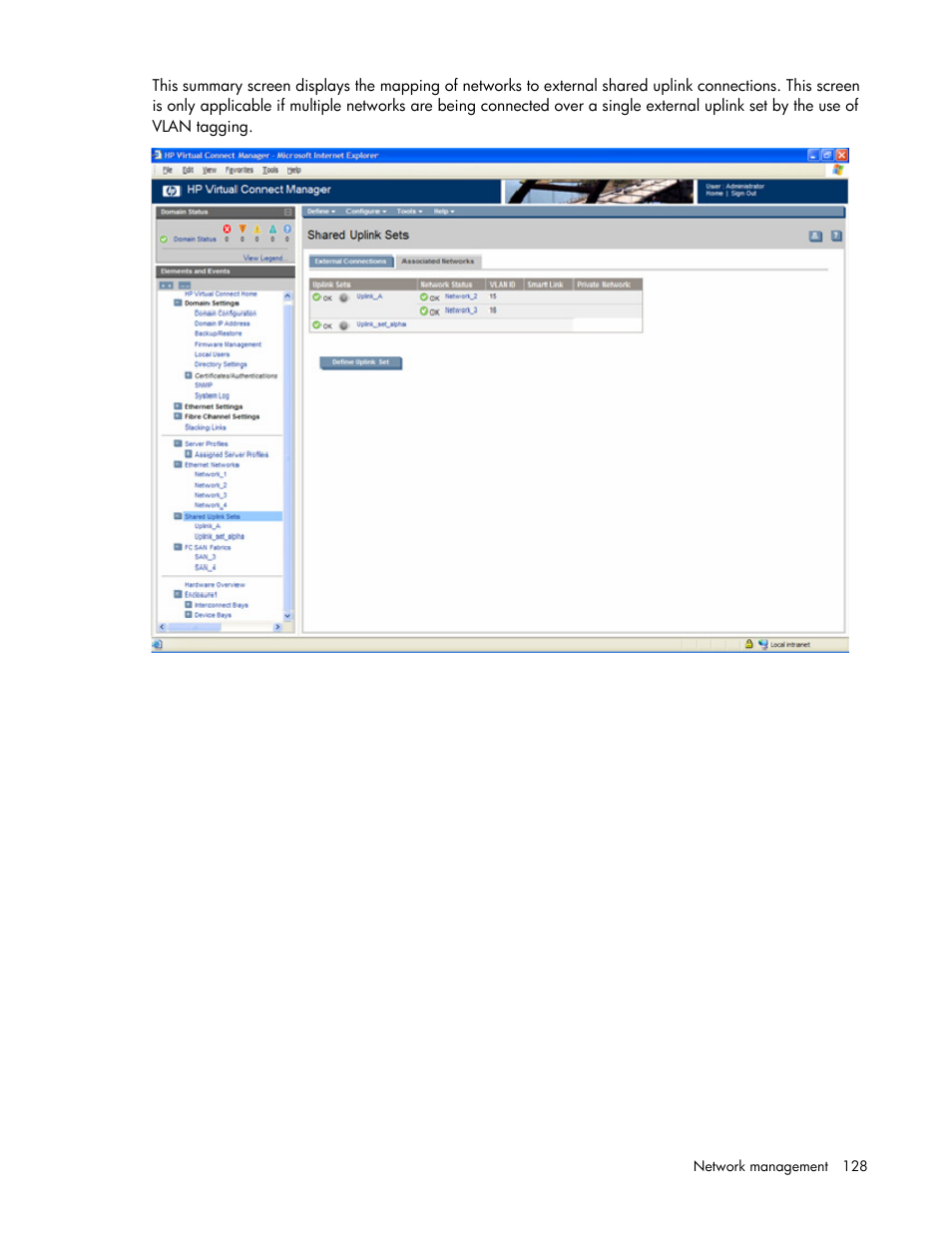 HP Virtual Connect 1.10Gb-F Ethernet Module for c-Class BladeSystem User Manual | Page 128 / 242