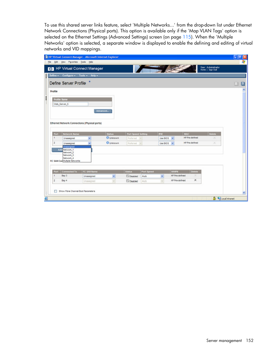 HP Virtual Connect 1.10Gb-F Ethernet Module for c-Class BladeSystem User Manual | Page 152 / 242
