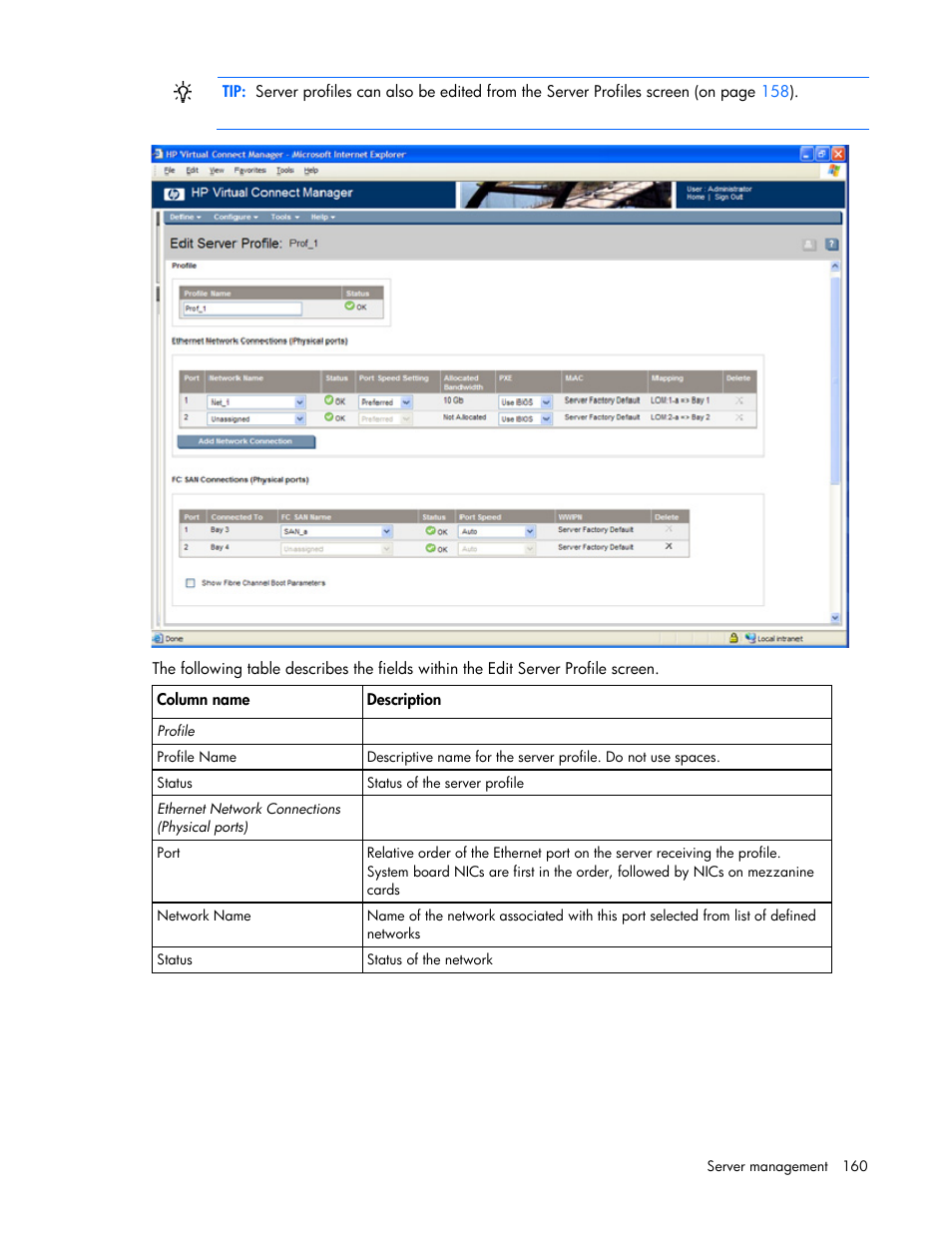 HP Virtual Connect 1.10Gb-F Ethernet Module for c-Class BladeSystem User Manual | Page 160 / 242