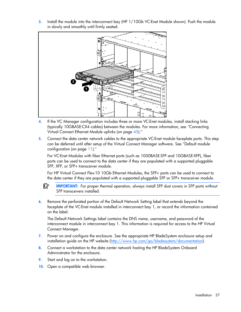 HP Virtual Connect 1.10Gb-F Ethernet Module for c-Class BladeSystem User Manual | Page 37 / 242