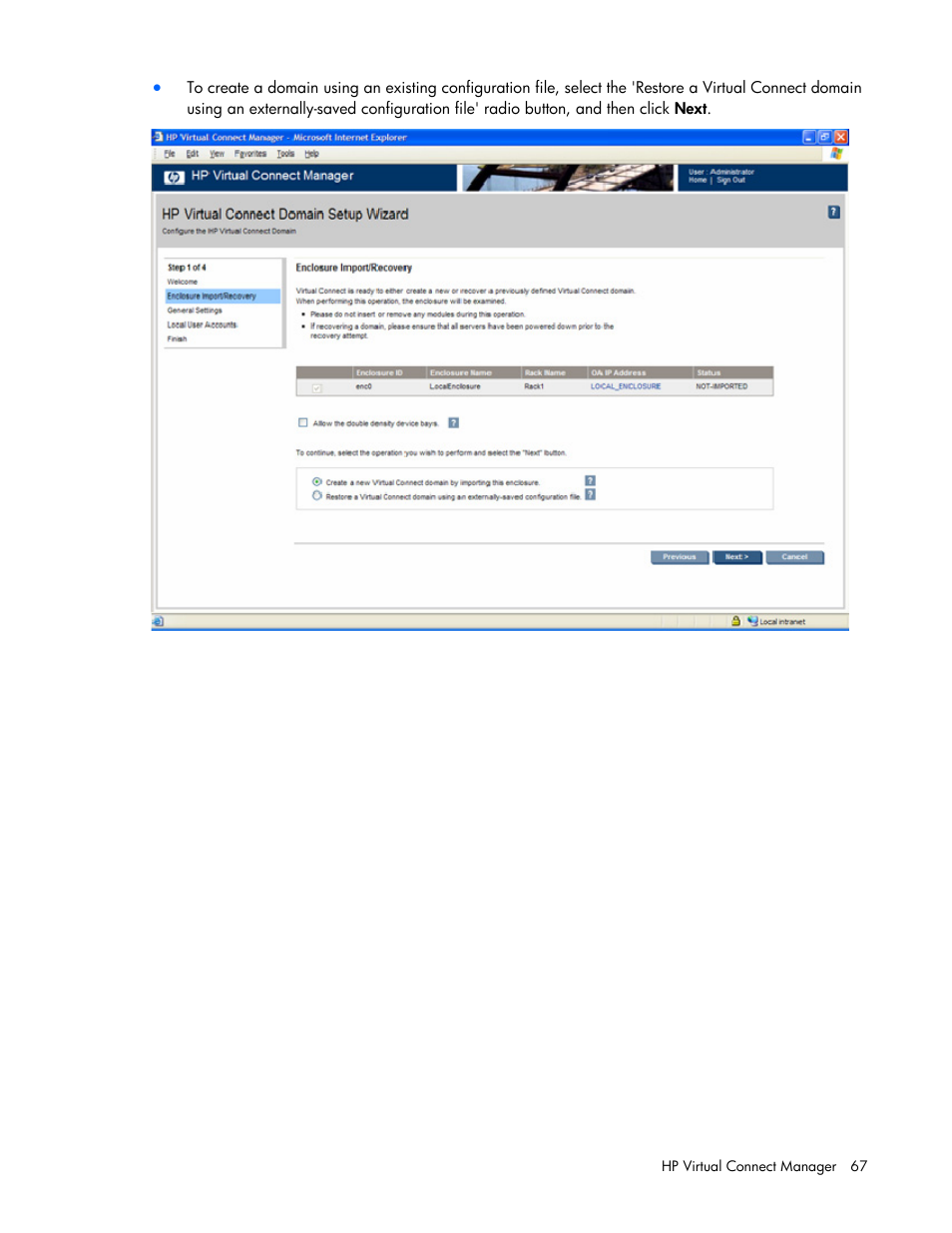 HP Virtual Connect 1.10Gb-F Ethernet Module for c-Class BladeSystem User Manual | Page 67 / 242