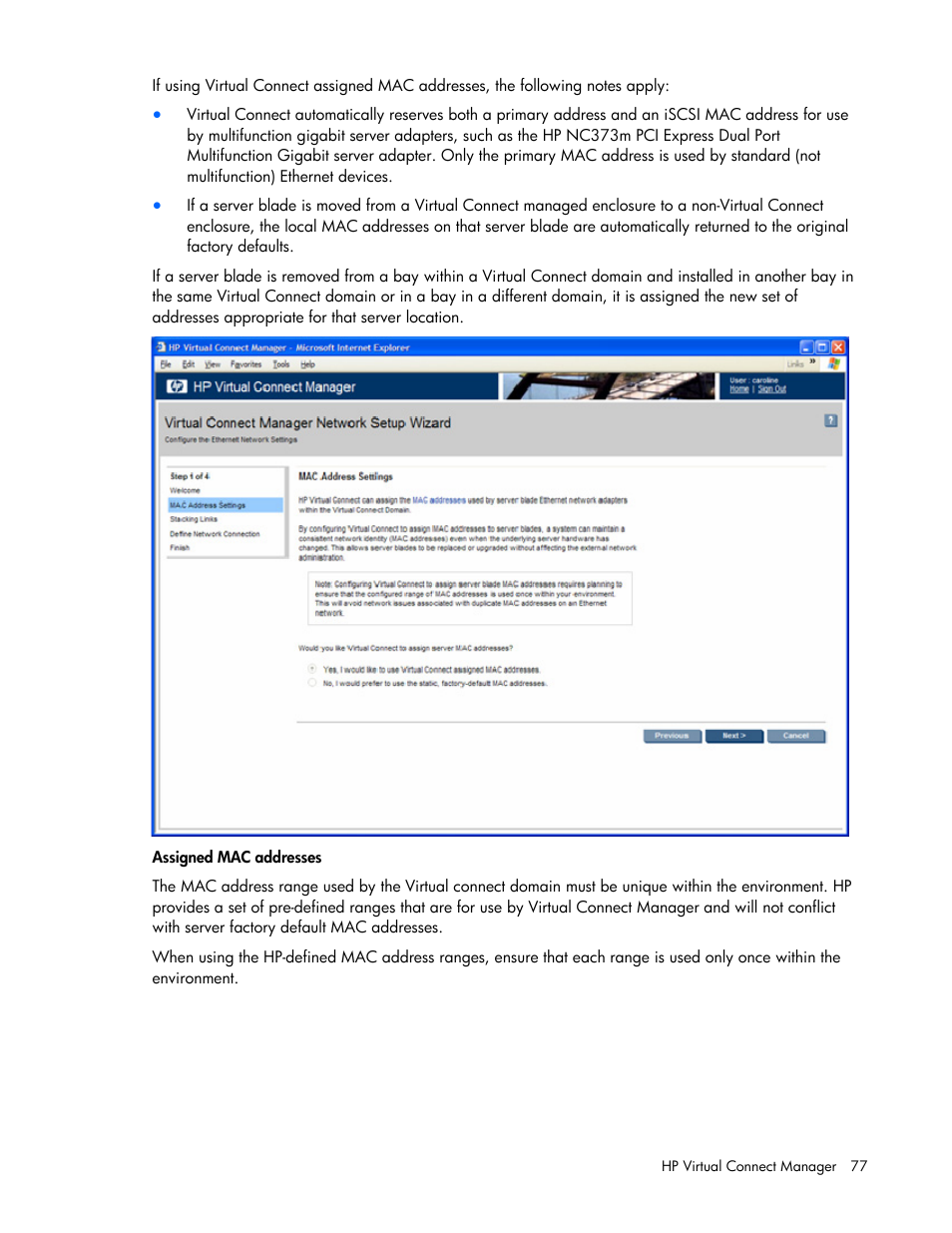 HP Virtual Connect 1.10Gb-F Ethernet Module for c-Class BladeSystem User Manual | Page 77 / 242