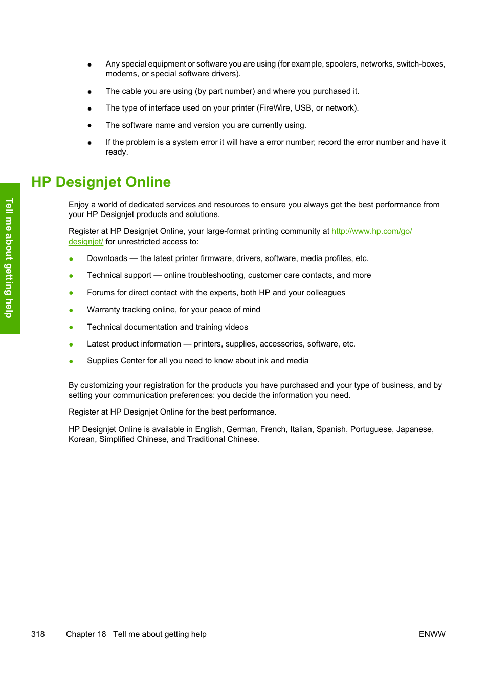 Hp designjet online | HP Designjet 10000s Printer series User Manual | Page 328 / 330