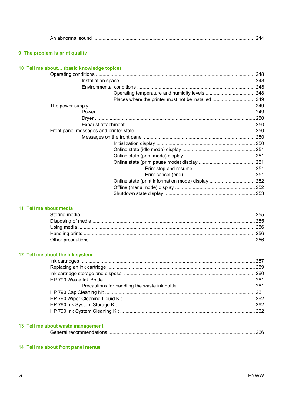HP Designjet 10000s Printer series User Manual | Page 6 / 330