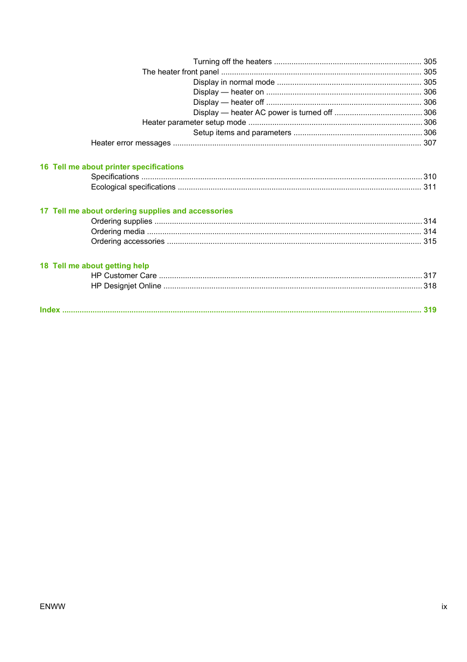 HP Designjet 10000s Printer series User Manual | Page 9 / 330