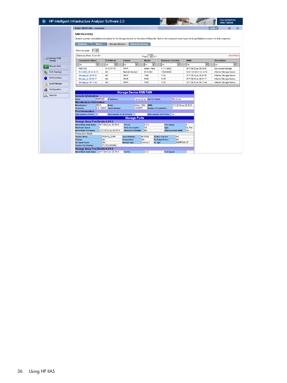 HP Intelligent Infrastructure Analyzer Software User Manual | Page 36 / 62