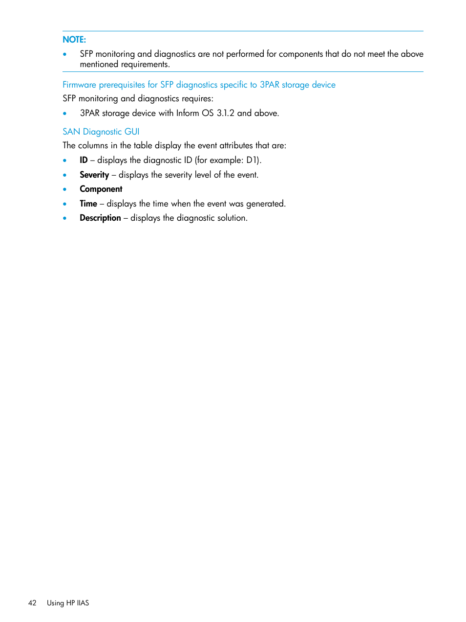 San diagnostic gui | HP Intelligent Infrastructure Analyzer Software User Manual | Page 42 / 62
