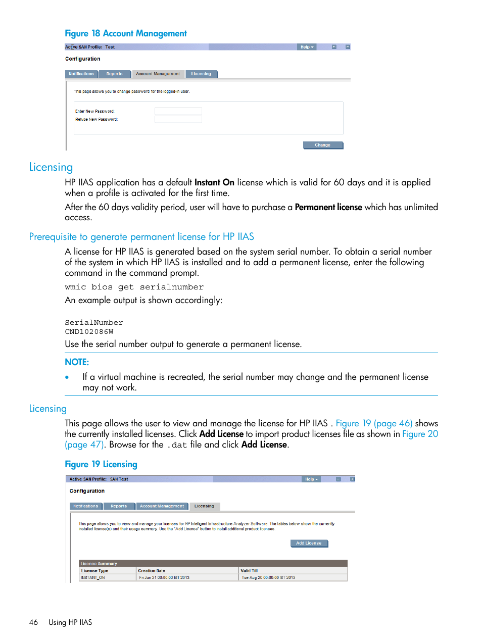 Licensing | HP Intelligent Infrastructure Analyzer Software User Manual | Page 46 / 62
