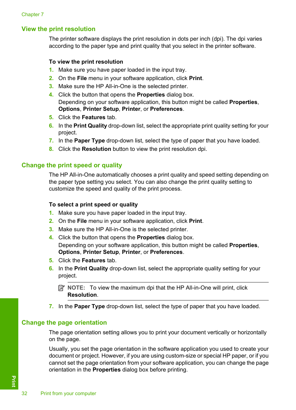 View the print resolution, Change the print speed or quality, How do i get the best print quality | HP Deskjet F2140 All-in-One Printer User Manual | Page 34 / 140