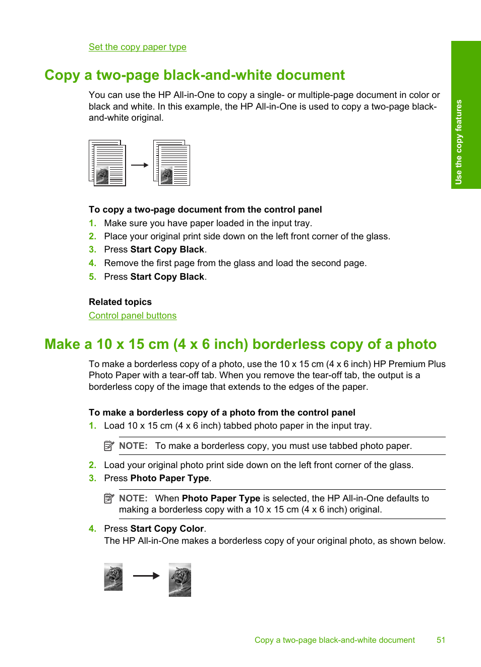 Copy a two-page black-and-white document | HP Deskjet F2140 All-in-One Printer User Manual | Page 53 / 140