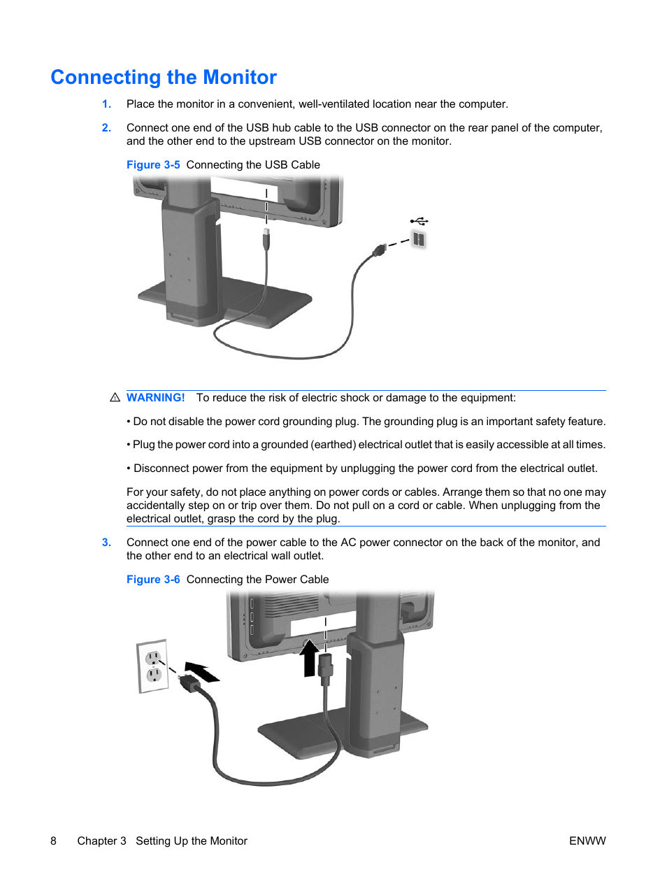 Connecting the monitor | HP LP2065 20-inch LCD Monitor User Manual | Page 16 / 51