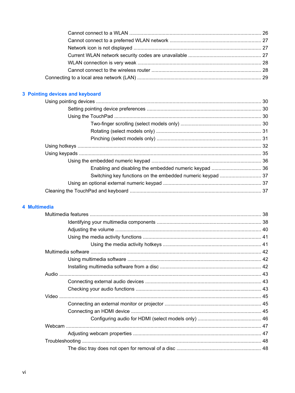 HP Compaq Presario CQ35-337TX Notebook PC User Manual | Page 6 / 135