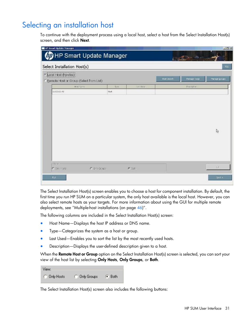 Selecting an installation host | HP Integrity rx2800 i2 Server User Manual | Page 31 / 124