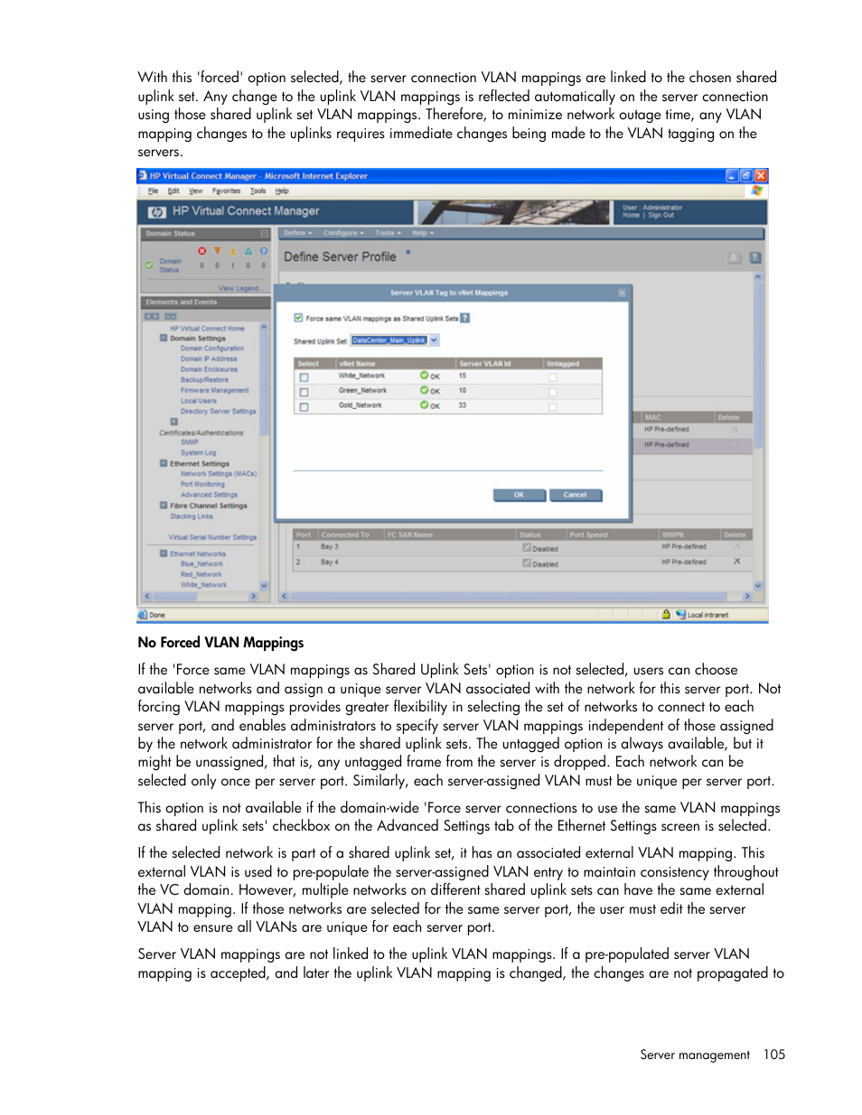 HP Virtual Connect 8Gb 24-port Fibre Channel Module for c-Class BladeSystem User Manual | Page 105 / 162